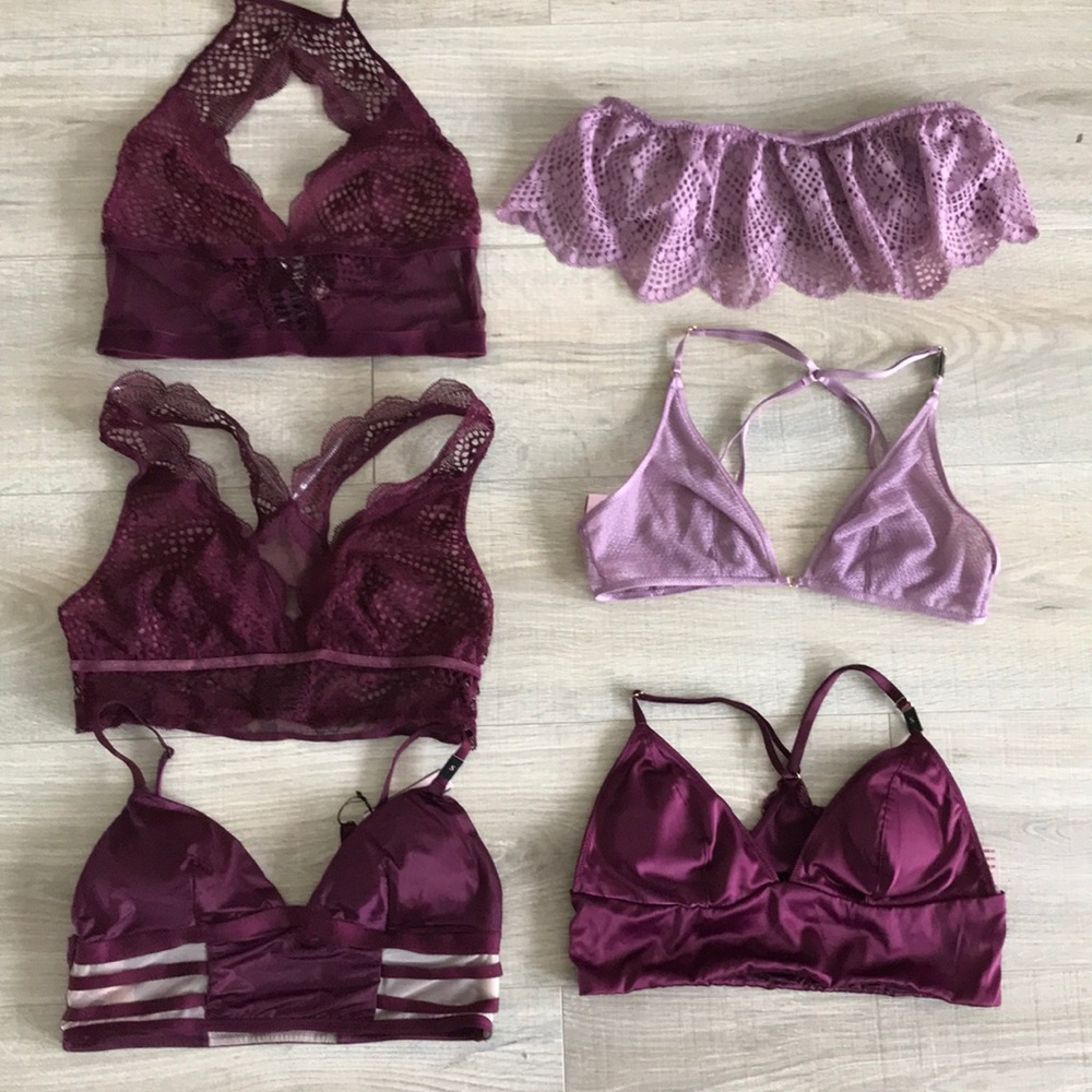 NWT 6 purple Victoria secret bralettes - Picture 1 of 5